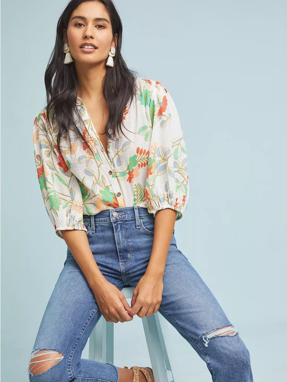 Mauve by Anthropologie Kalapana Blouse Sz 14